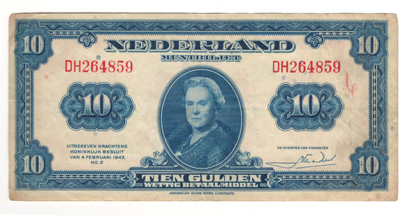 Netherlands: 1943 10 Gulden